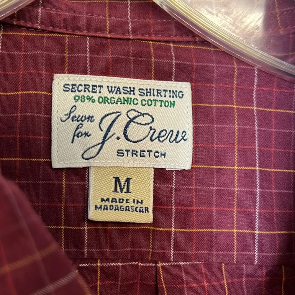 J. Crew Slim Untucked Style Red Plaid Button Down‎ Shirt- M